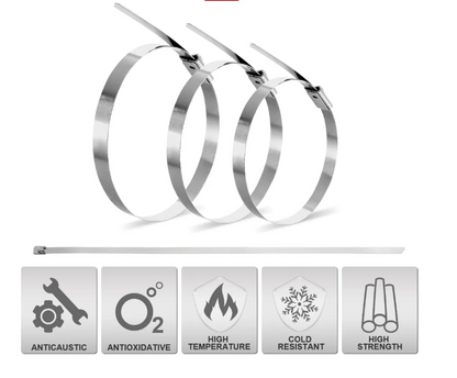 Cincho de Acero Inoxidable 200 mm x 4.3 mm