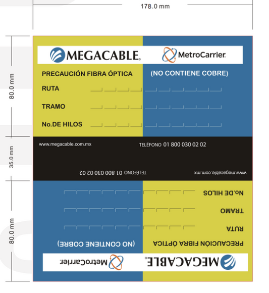 Etiqueta Enrollable Marcador de Fibra 7x8"