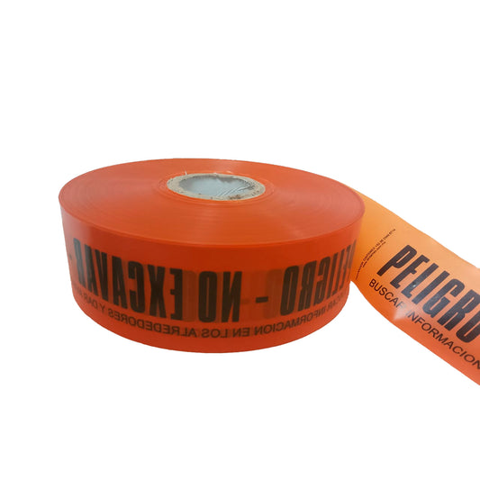 Cinta De Peligro Precaución Fibra Óptica Subterránea Naranja Advertencia