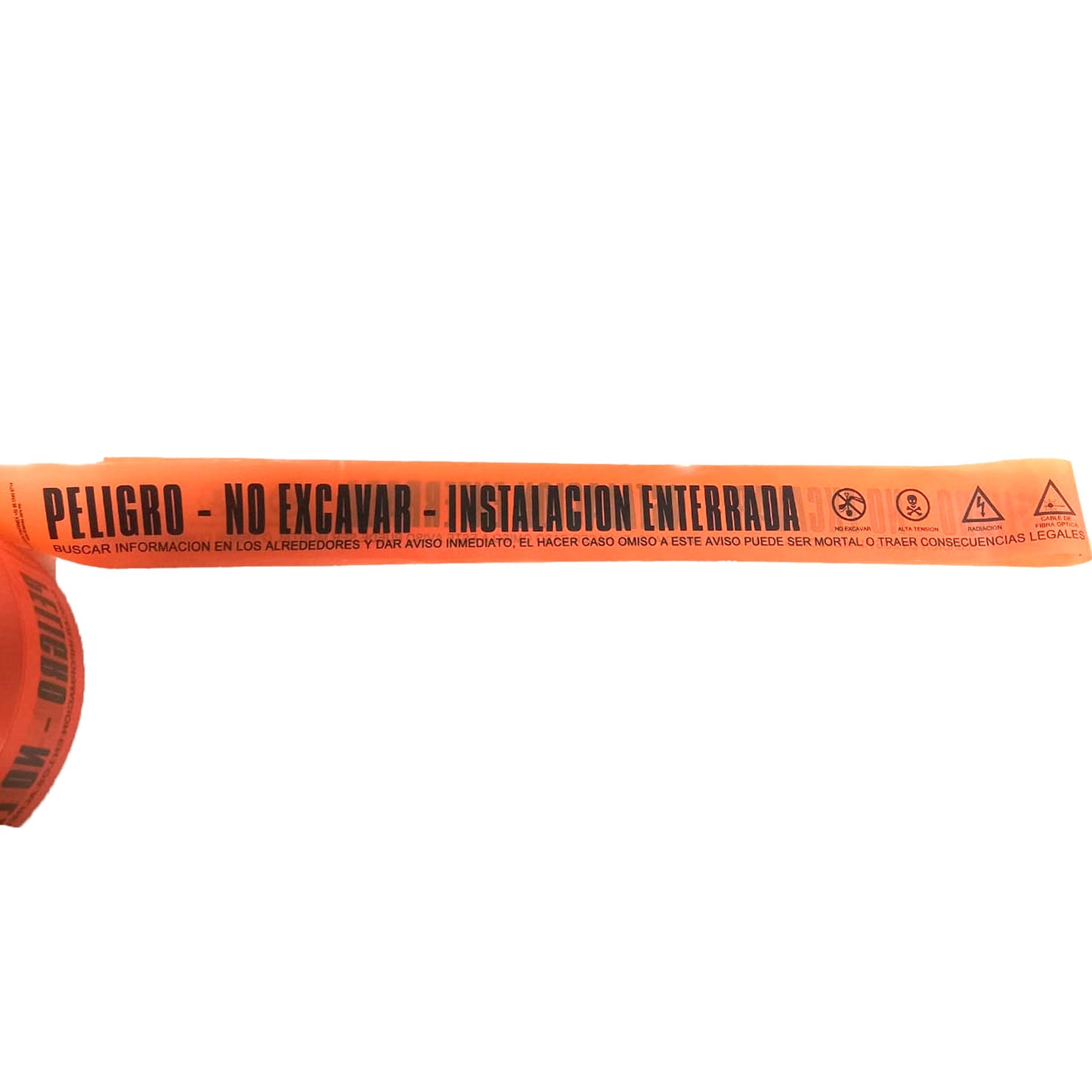 Cinta De Peligro Precaución Fibra Óptica Subterránea Naranja Advertencia