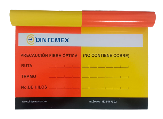 Etiqueta Enrollable Marcador de Fibra Amarillo 4X4